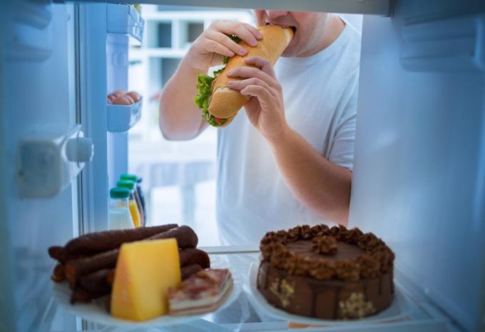 Eating from the fridge