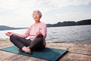 Elder doing yoga