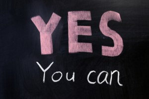 "YES you can" on chalkboard